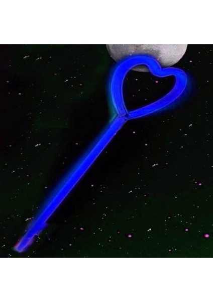 Karanlıkta Yanan Glow Partisi Kalp Şekilli Asa Sopa 6 Renk 6 Adet modelleri