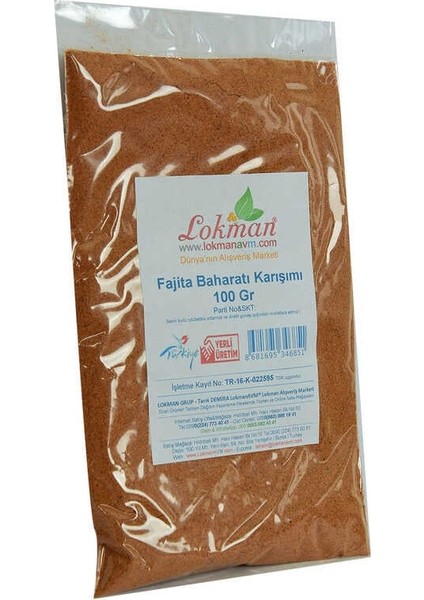 Fajita Baharatı Karışımı 100 gr Paket modelleri