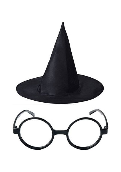 Harry Potter Büyücü Şapkası ve Harry Potter Büyücü Gözlüğü Siyah Renk