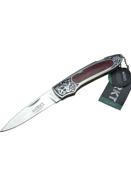 Crkt Cr 0128 Rd Kamp Çakı 18 cm - Metal Desenli Sap, Kılıflı, Kutulu