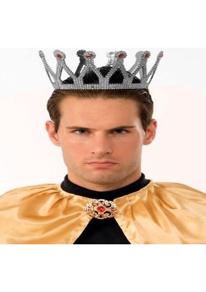 Gümüş Renk Çocuk ve Yetişkin Uyumlu Kral Tacı