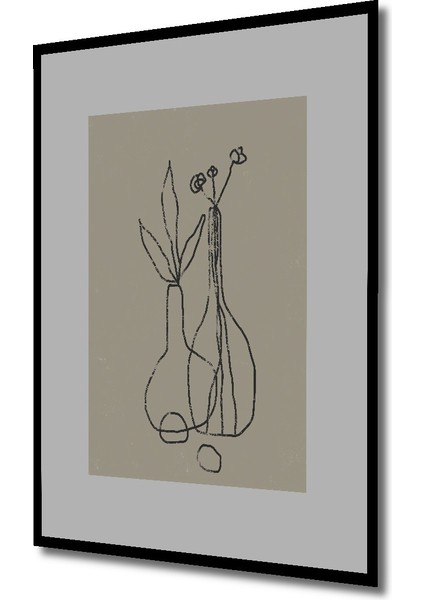 Dekoratif Ahşap Dikdörtgen Tablo Vazo Çizimi Çerçeve Görünümlü fiyatları