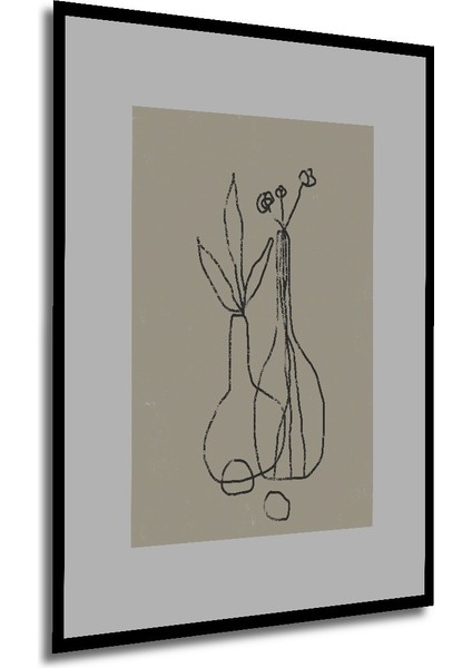 Dekoratif Ahşap Dikdörtgen Tablo Vazo Çizimi Çerçeve Görünümlü modelleri