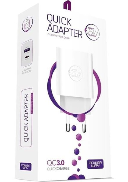 Powerway Hw25 Usb 3.0 / Type-c 25w 3.0 A Hızlı Şarj Aleti Başlığı Pd25w fiyatları