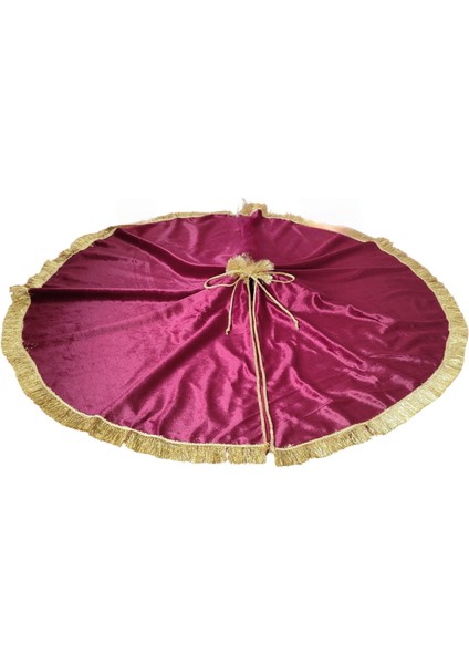 , Yılbaşı Çam Ağacı Altı Örtüsü, Çam Ağacı Ayak Halısı Örtüsü, Bordo Renk, Kadife, 90 cm fırsatları