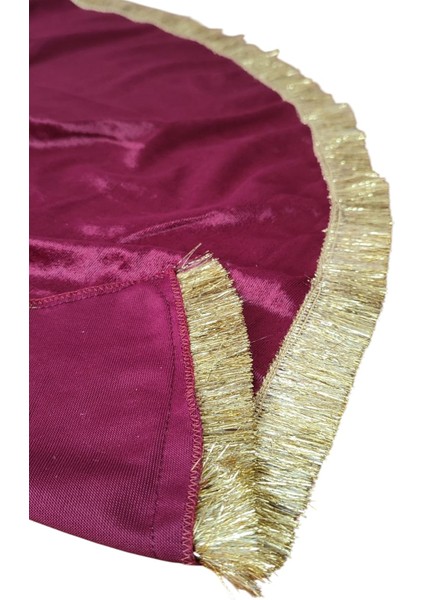 , Yılbaşı Çam Ağacı Altı Örtüsü, Çam Ağacı Ayak Halısı Örtüsü, Bordo Renk, Kadife, 90 cm indirimleri