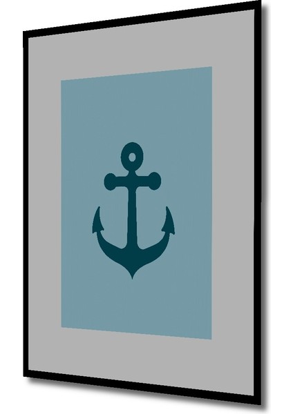 Dekoratif Ahşap Dikdörtgen Tablo Mavi Çapa Çerçeve Görünümlü fiyatları