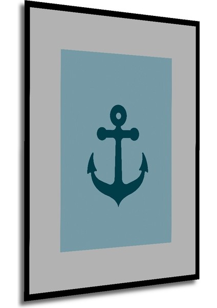 Dekoratif Ahşap Dikdörtgen Tablo Mavi Çapa Çerçeve Görünümlü modelleri