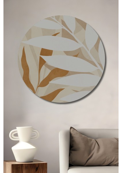 Dekoratif Ahşap Yuvarlak Tablo Doğa Desenleri