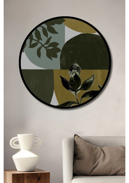 Dekoratif Ahşap Yuvarlak Çerçeve Görünümlü Tablo Doğanın Geometrisi
