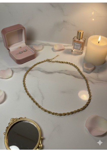 Çelik Kolye Burgu Halat Model Kararmaz Zincir Altın Model fiyatları