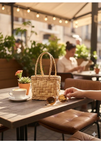 Mini Hasır El Çantası El Yapımı – Doğal El Örgüsü