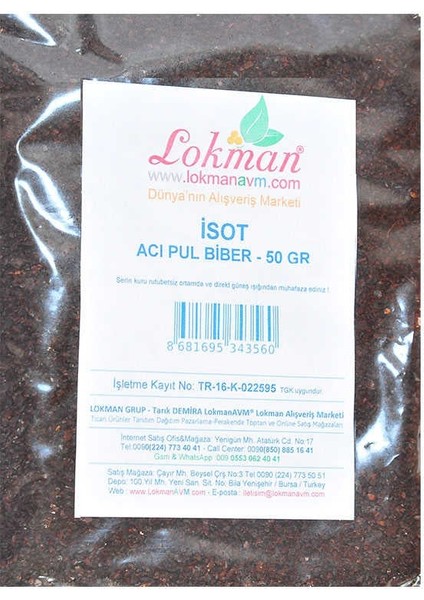 Pul Biber Acı Isot Biberi 50 gr Paket fiyatları