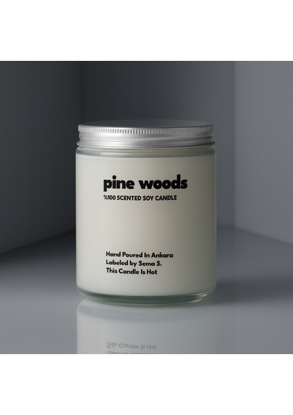 : Pine Woods : Cam Kavanozda Kokulu %100 Soya Mum (Çam, Sandal, Okaliptüs, Sedir) fiyatları