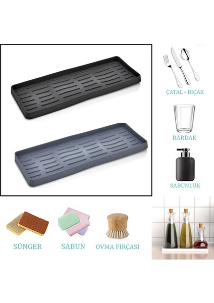 Silikon Organizer Sunumluk -Yağlık Altlık - Sabunluk - Deterjanlık Altlığı modelleri