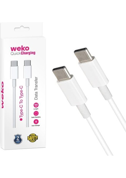 Weko Wk-21444 Type-c To Type-c Telefon Şarj Kablosu