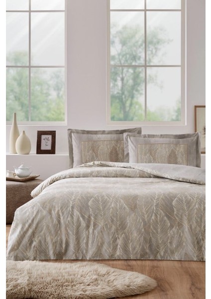 Özdilek Çift Kişilik Ranforce Nev Takımı Folha De Ouro Bej