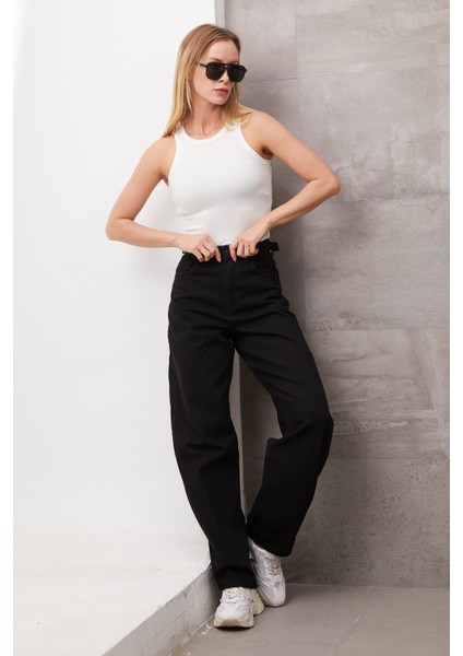 Kadın Bol Paça Kot Pantolon