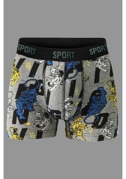 Desenli Düz Karışık Erkek 9'lu Paket Pamuklu Boxer