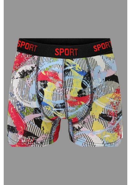 Desenli Düz Karışık Erkek 9'lu Paket Pamuklu Boxer