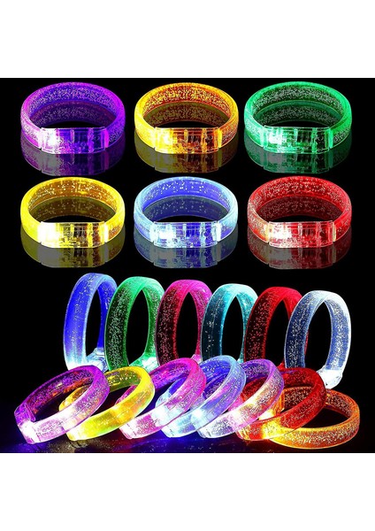 LED Işıklı Pilli Işıklı Rengarenk Kalın Bileklik Işıklı Bilezik Karışık Renk 1 Adet fiyatları