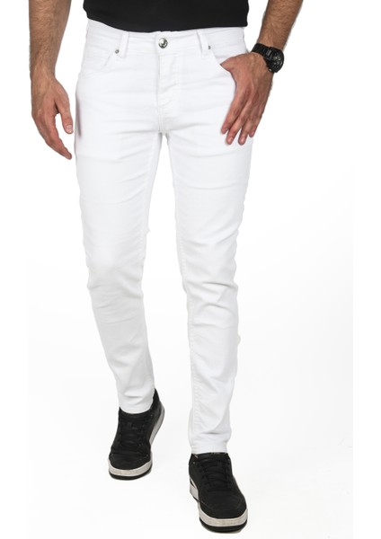 Beyaz Likralı Jeans Skinny Fit Esnek Kot Pantolon 2004157