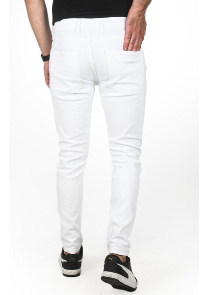 Beyaz Likralı Jeans Skinny Fit Esnek Kot Pantolon 2004157 indirimleri