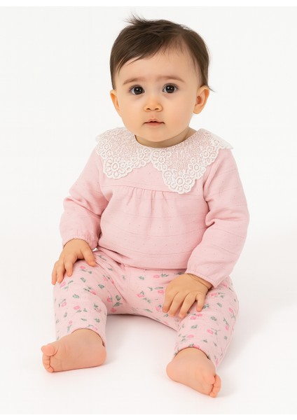 Kız Bebek Soft Viyana Tulum Alt-Üst Takım Pembe