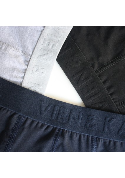 Erkek Siyah Gri Lacivert Paket Düz Likralı Boxer Şort 5’li indirimleri