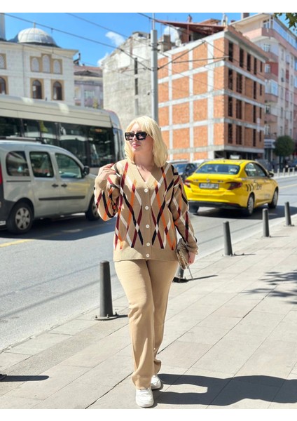 Hırka Pantolon Alt Üst Triko Takım Vizon