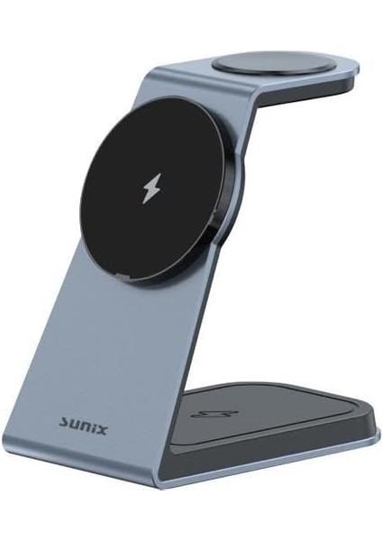 3in1 15W Telefon 2,5W Saat 3,5W Kulaklık Kablosuz Şarj Istasyonu Mg-80