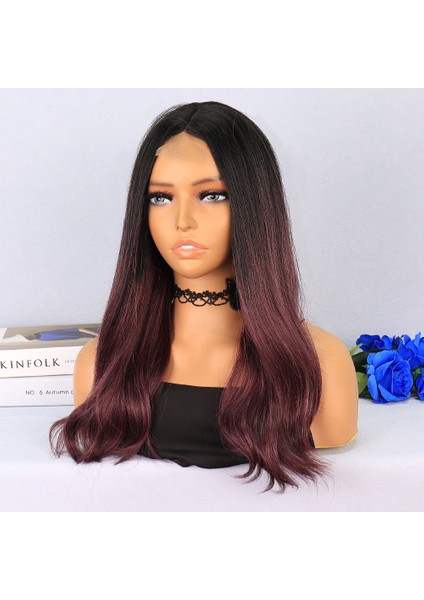 Siyah Açık Kızıl Ombreli Tül Peruk fırsatları