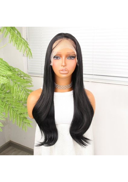 Siyah Fiber Sentetik Hafif Dalgalı Tül Peruk