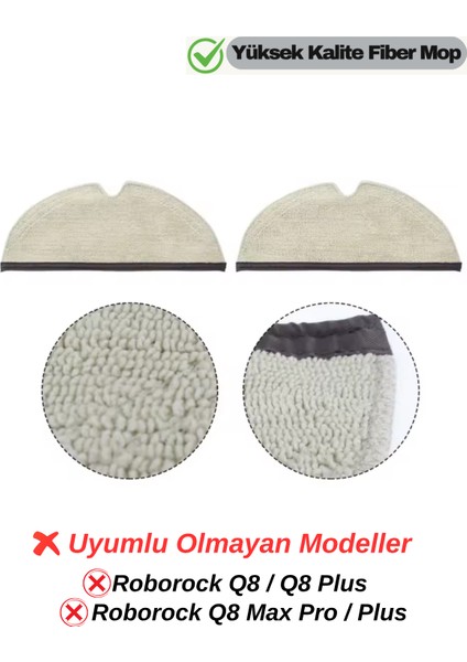 Roborock Q5 Q7 Q8 S5 S5 Max S6 S6 Pure S6 Maxv Uyumlu Mop Paspas Bez Yüksek Kaliteli-2 Adet