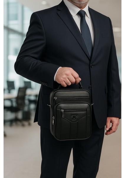 Hakiki Deri Postacı Kasalı El ve Omuz Çantası-Orta Boy