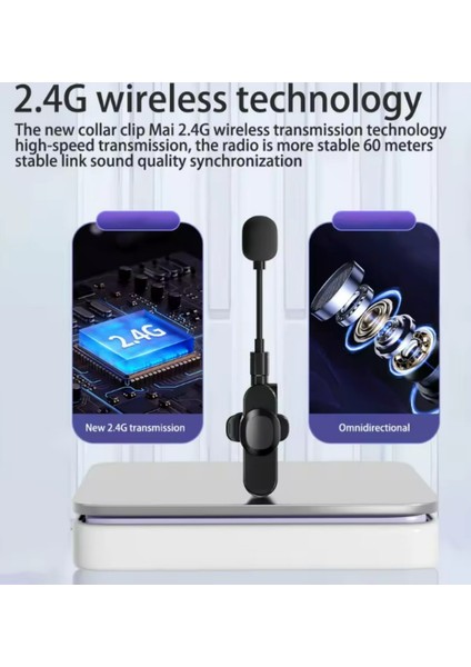 K35D Bluetooth Mini Taşınabilir Kablosuz Mikrofon Yaka Mikrofon Hoparlör Wireless Microphone