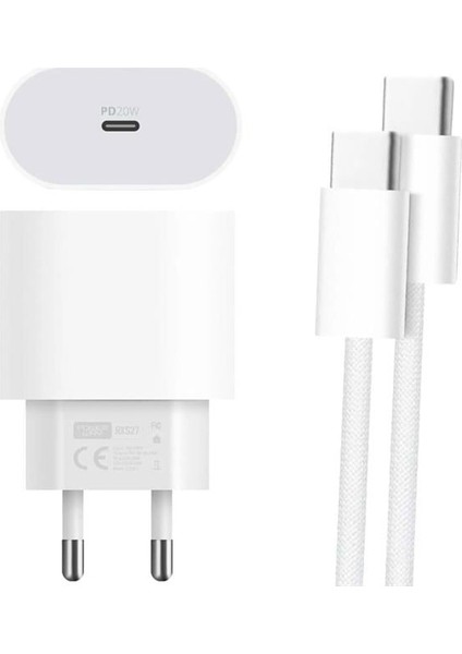 Powerway Rxs27 20w Type-c Şarj Adaptörü - Kablo Seti (apple 15 Pro-pro Max Uyumlu)