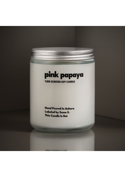 : Pink Papaya : Cam Kavanozda Kokulu %100 Soya Mum (Papaya Tohumu, Kiraz Çiçeği, Şakayık) fiyatları