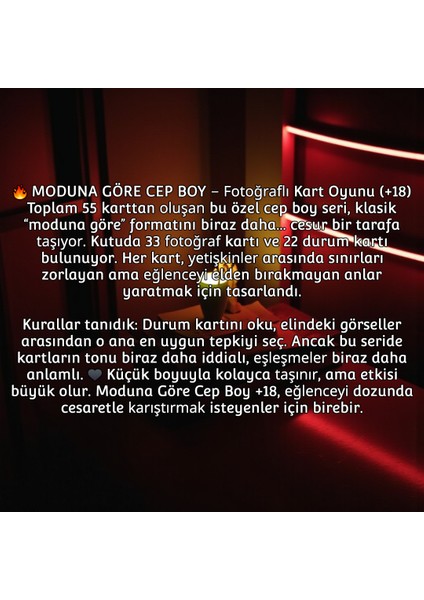 Moduna Göre Cep Boy Fotoğraflı Kart Oyunu +18 modelleri