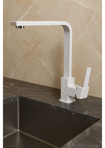 Beyaz Kare Mutfak Eviye Bataryası fiyatları