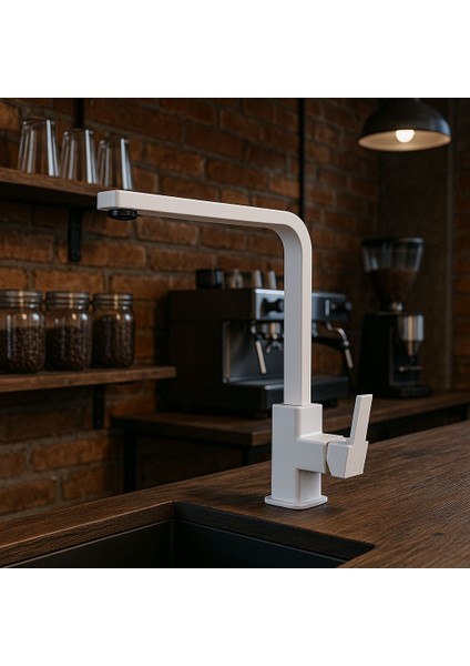 Beyaz Kare Mutfak Eviye Bataryası fırsatları