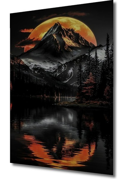 Ateşli Gün Batımı Dağ Manzarası Ahşap Mdf Dekoratif Tablo Dikdörtgen Tablo fiyatları