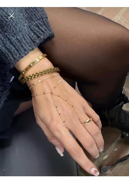 Şık Tasarımlı Gold Bijuteri Zincir Şahmeran