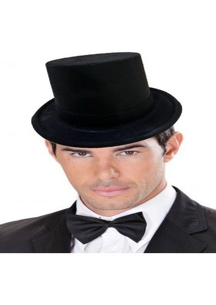 Siyah Renk Plastik Nubuk Kadife Kaplama Fötr Şapka 11 cm fiyatları