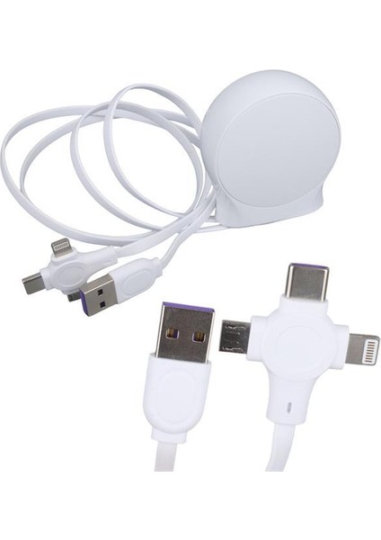 Pm-27143 1 Metre Makaralı 3ın1 Şarj Kablosu (lightning - Type-c - Micro Usb)