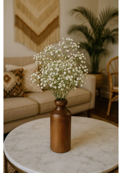 Ahşap Vazo Ceviz Rengi - 18CM & 7cm Dekoratif Vazo, Rustik Vazo, El Yapımı Ahşap Dekor Çiçeklik fiyatları
