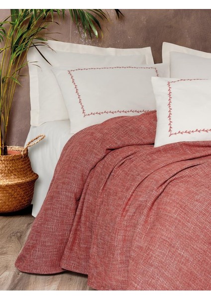 Embrova Şönil Çift Kişilik Yatak Örtüsü/pike Takımı Loom Bordo modelleri