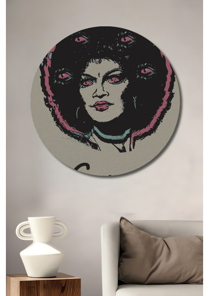 Dekoratif Ahşap Yuvarlak Tablo Yengeç Burcu