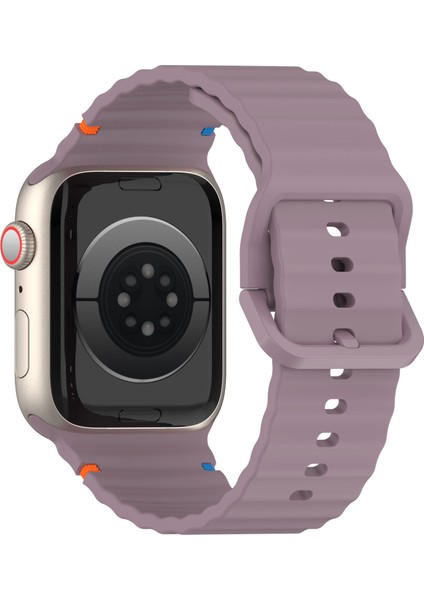 Apple Watch Series 10 42MM/9 8 7 41MM/SE (2023) Se (2022) Se 6 5 4 40MM/3 2 1 38MM Bant Için Kalebol Silikon Kayış - Duman Moru (Yurt Dışından)
