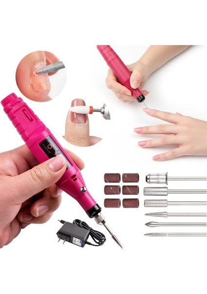 Sunup Sn-27091 Hız Ayarlı Tırnak Freze Törpü Manikür Pedikür Seti 6 Başlıklı Elektrikli Ac220v